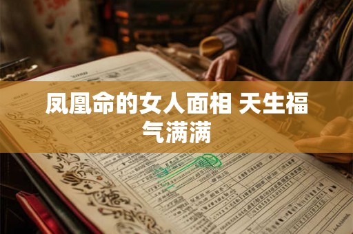 凤凰命的女人面相 天生福气满满 凤凰命的女人面相 天生福气满满