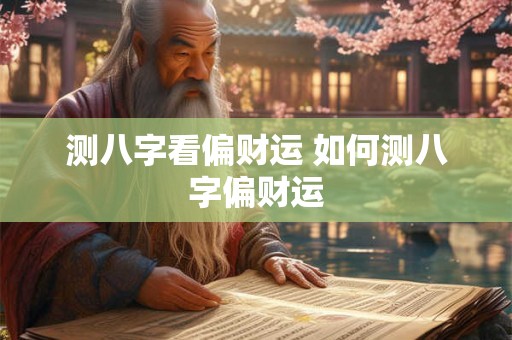 测八字看偏财运 如何测八字偏财运