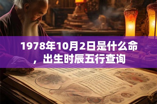 1978年10月2日是什么命，出生时辰五行查询
