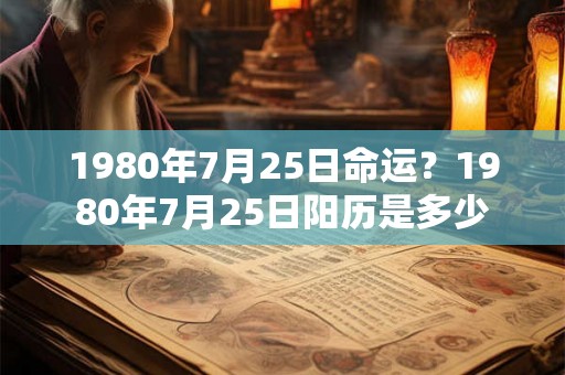1980年7月25日命运？1980年7月25日阳历是多少