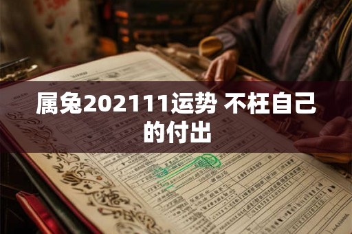 属兔202111运势 不枉自己的付出
