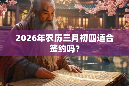2026年农历三月初四适合签约吗？