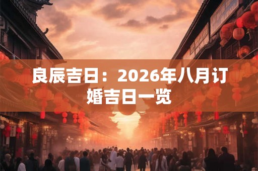 良辰吉日:2026年八月订婚吉日一览 良辰吉日:2026年八月订婚吉日一览