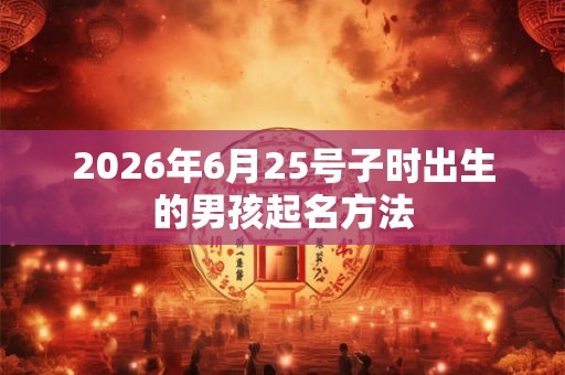 2026年6月25号子时出生的男孩起名方法 2026年6月25号子时出生的男孩起名方法