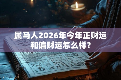 属马人2026年今年正财运和偏财运怎么样？