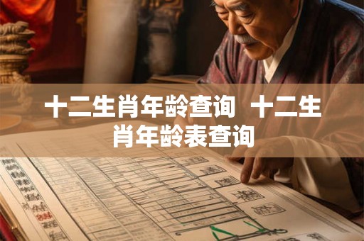 十二生肖年龄查询  十二生肖年龄表查询