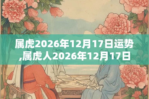 属虎2026年12月17日运势,属虎人2026年12月17日财运,生肖虎2026年12月17日运势