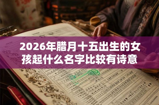 2026年腊月十五出生的女孩起什么名字比较有诗意 2026年腊月十五出生的女孩起什么名字比较有诗意