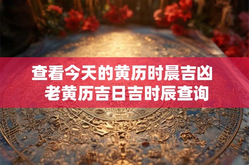查看今天的黄历时晨吉凶  老黄历吉日吉时辰查询