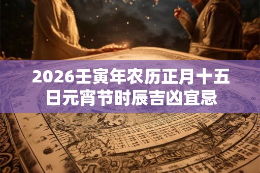 2026壬寅年农历正月十五日元宵节时辰吉凶宜忌