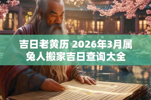吉日老黄历 2026年3月属兔人搬家吉日查询大全 吉日老黄历 2026年3月属兔人搬家吉日查询大全