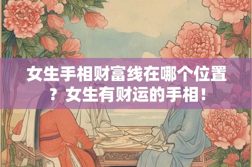 女生手相财富线在哪个位置？女生有财运的手相！