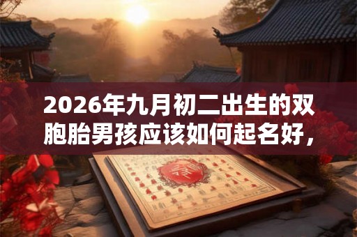 2026年九月初二出生的双胞胎男孩应该如何起名好，五行属什么