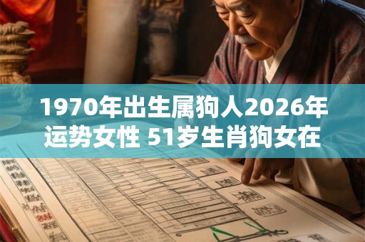 1970年出生属狗人2026年运势女性 51岁生肖狗女在2026年运气如何