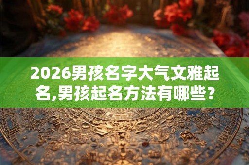 2026男孩名字大气文雅起名,男孩起名方法有哪些？
