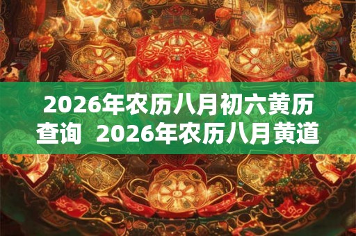 2026年农历八月初六黄历查询  2026年农历八月黄道吉日查询