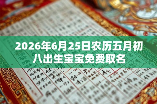 2026年6月25日农历五月初八出生宝宝免费取名 2026年6月25日农历五月初八出生宝宝免费取名