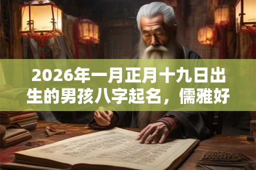 2026年一月正月十九日出生的男孩八字起名，儒雅好听的名字大全