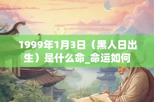 1999年1月3日（黑人日出生）是什么命_命运如何
