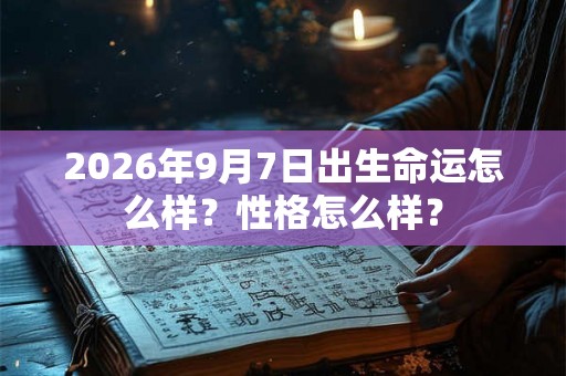 2026年9月7日出生命运怎么样？性格怎么样？