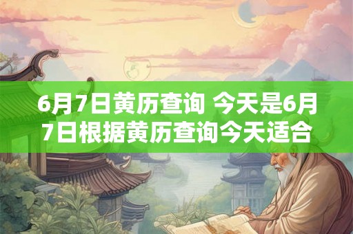6月7日黄历查询 今天是6月7日根据黄历查询今天适合做什么