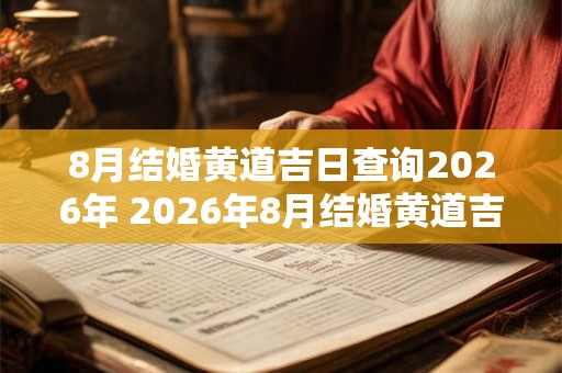 8月结婚黄道吉日查询2026年 2026年8月结婚黄道吉日是哪些 8月结婚黄道吉日查询2026年 2026年8月结婚黄道吉日是哪些