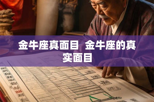 金牛座真面目  金牛座的真实面目