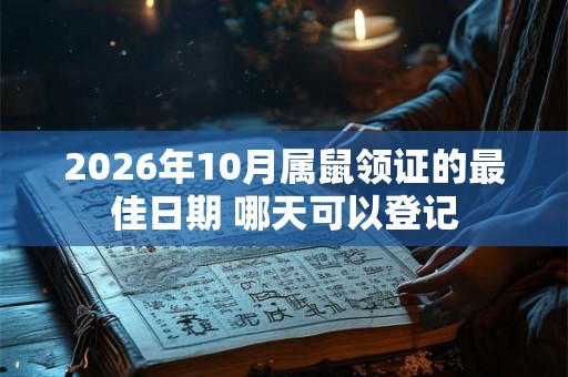 2026年10月属鼠领证的最佳日期 哪天可以登记