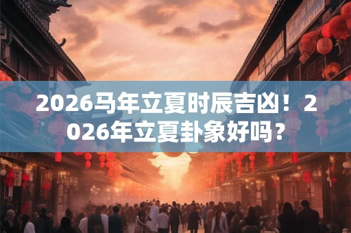 2026马年立夏时辰吉凶！2026年立夏卦象好吗？