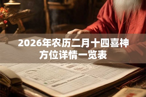 2026年农历二月十四喜神方位详情一览表