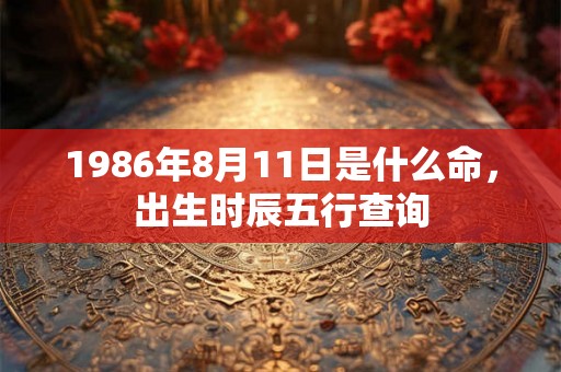 1986年8月11日是什么命，出生时辰五行查询