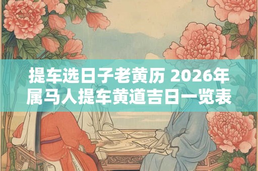 提车选日子老黄历 2026年属马人提车黄道吉日一览表