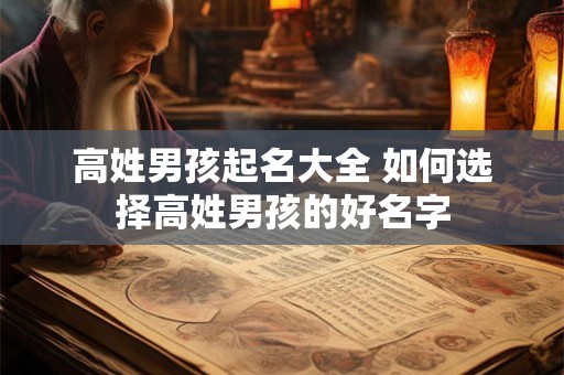 高姓男孩起名大全 如何选择高姓男孩的好名字