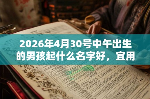 2026年4月30号中午出生的男孩起什么名字好，宜用哪些名字呢？