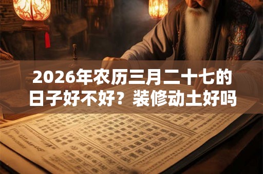 2026年农历三月二十七的日子好不好？装修动土好吗？