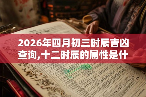 2026年四月初三时辰吉凶查询,十二时辰的属性是什么? 2026年四月初三时辰吉凶查询,十二时辰的属性是什么?