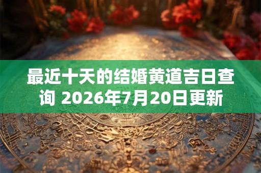 最近十天的结婚黄道吉日查询 2026年7月20日更新
