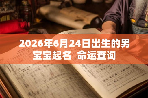 2026年6月24日出生的男宝宝起名  命运查询
