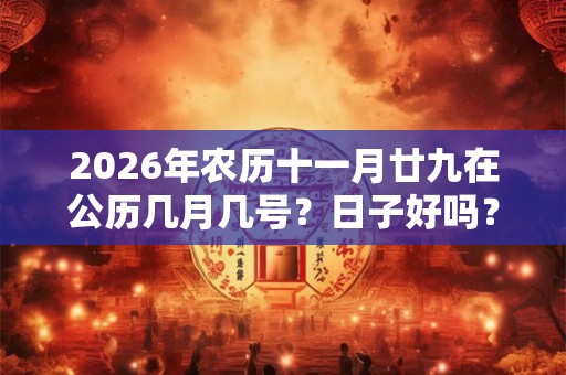 2026年农历十一月廿九在公历几月几号？日子好吗？