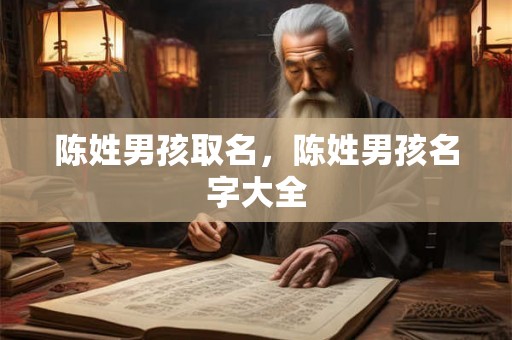 陈姓男孩取名，陈姓男孩名字大全