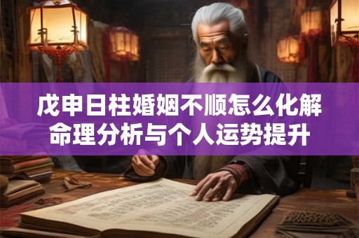 戊申日柱婚姻不顺怎么化解命理分析与个人运势提升 戊申日柱婚姻不顺怎么化解命理分析与个人运势提升