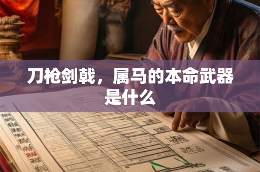 刀枪剑戟，属马的本命武器是什么