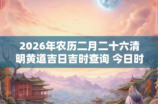 2026年农历二月二十六清明黄道吉日吉时查询 今日时辰吉凶