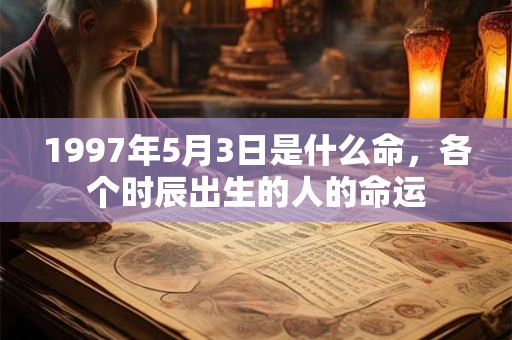 1997年5月3日是什么命,各个时辰出生的人的命运 1997年5月3日是什么命,各个时辰出生的人的命运
