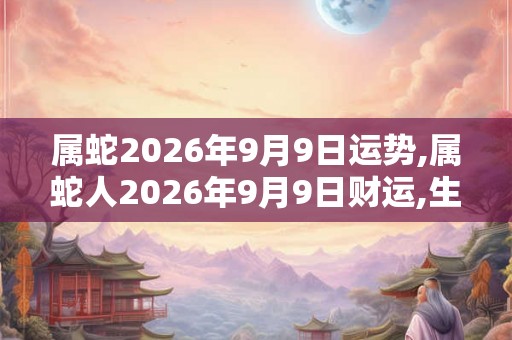 属蛇2026年9月9日运势,属蛇人2026年9月9日财运,生肖蛇2026年9月9日运势