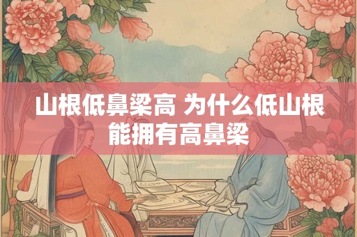 山根低鼻梁高 为什么低山根能拥有高鼻梁
