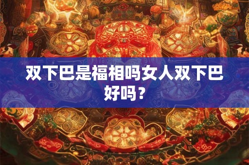双下巴是福相吗女人双下巴好吗？