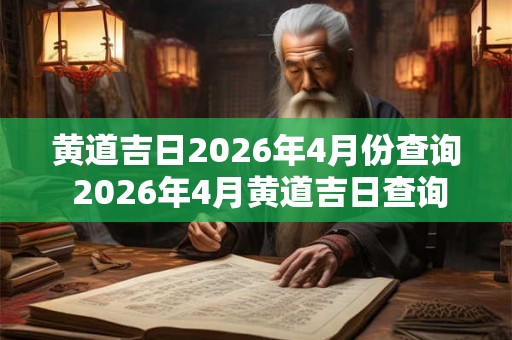 黄道吉日2026年4月份查询 2026年4月黄道吉日查询