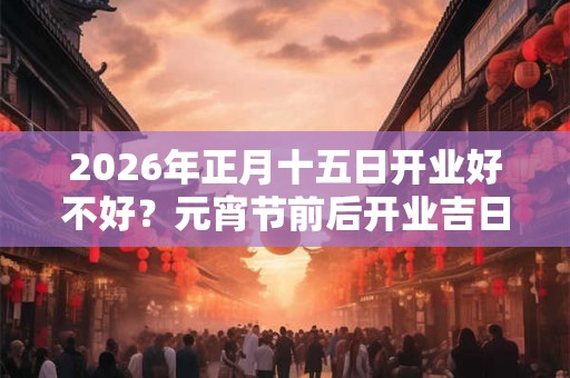 2026年正月十五日开业好不好？元宵节前后开业吉日查询