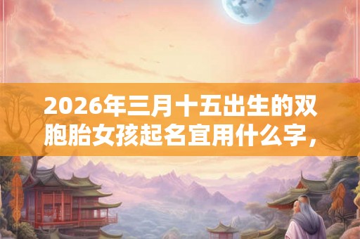 2026年三月十五出生的双胞胎女孩起名宜用什么字，五行属什么